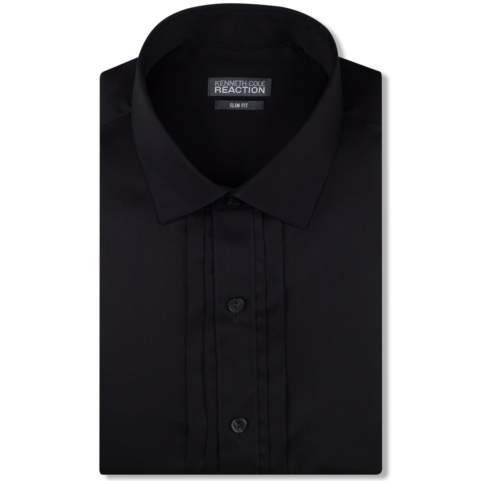 Kenneth Cole Reaction Slimfit Solid Dress Shirt in Black for Men | Lyst
