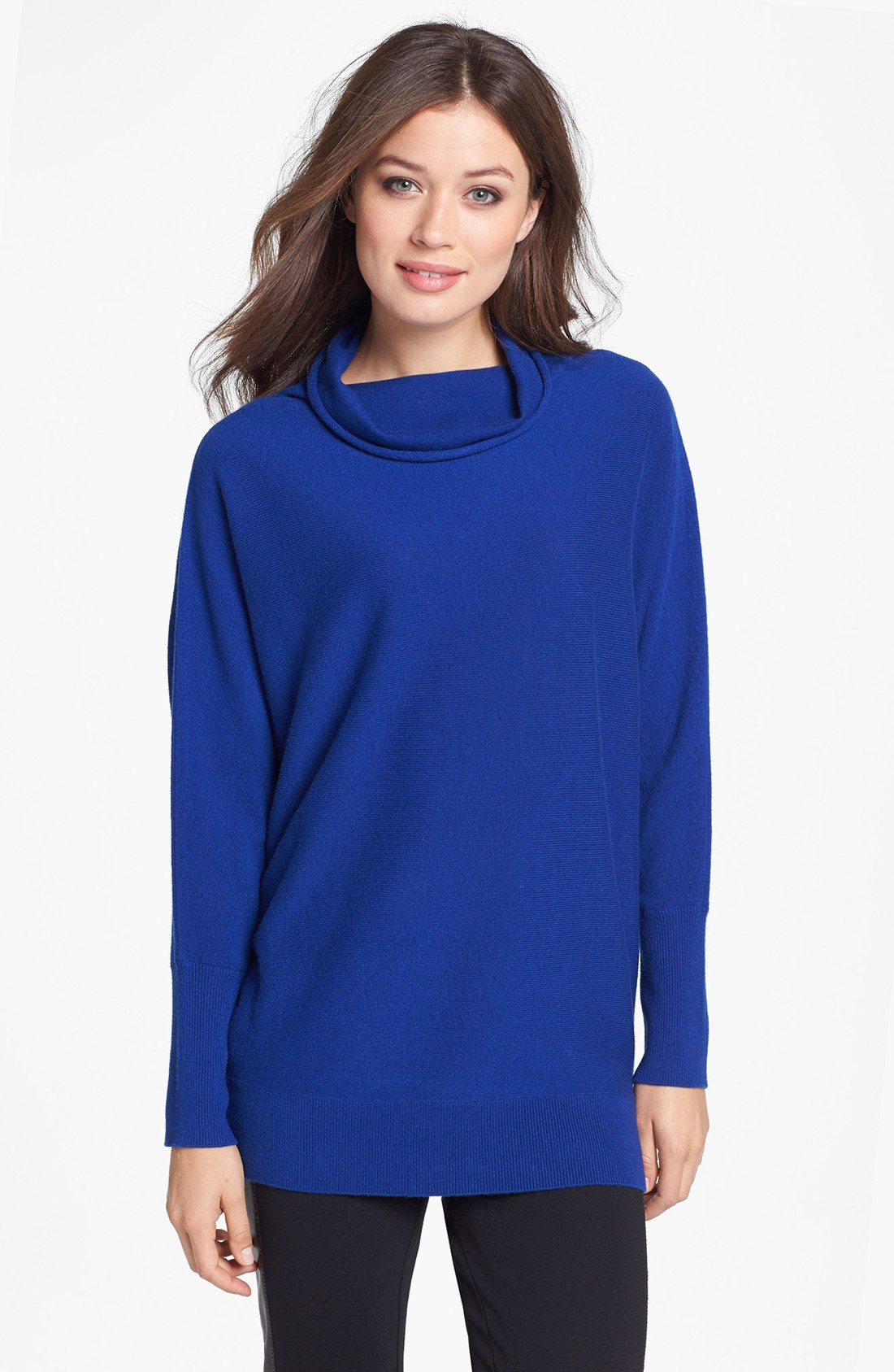 Nordstrom Collection Cashmere Funnel Neck Sweater in Blue (Blue Agate