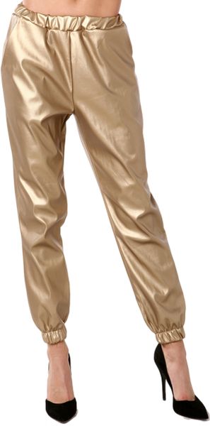 metallic jogger pants