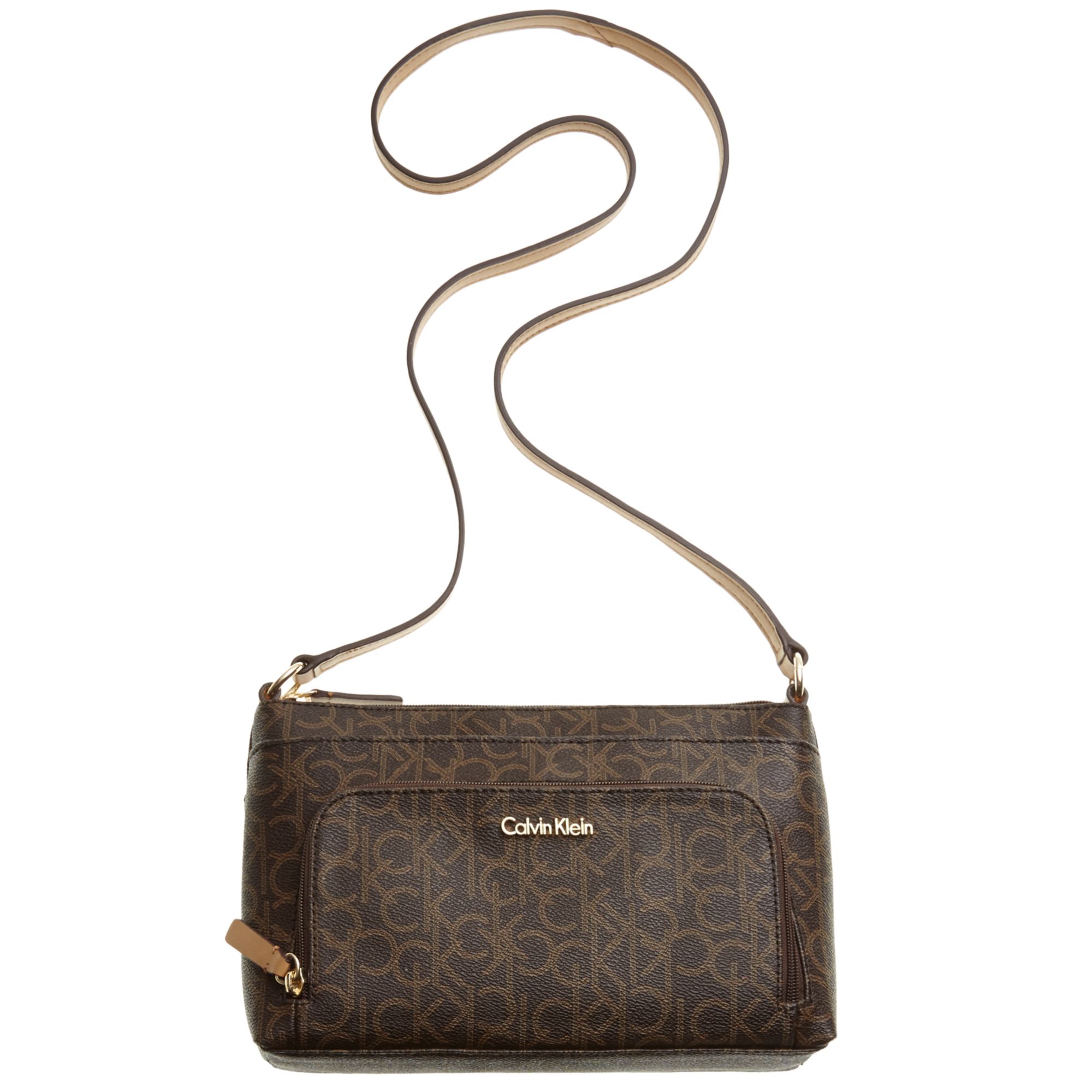 Calvin Klein Monogram Crossbody in Brown (Brown/Khaki/Camel) Lyst