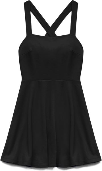 Forever 21 Posh Skater Dress in Black | Lyst