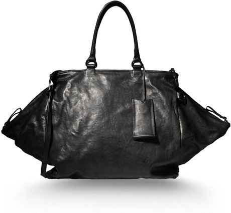 black large leather bag