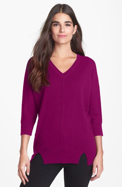 Nordstrom Collection Vneck Cashmere Sweater in Purple (Purple Rosea ...