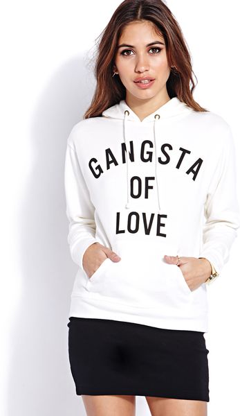 Forever 21 Gangsta Of Love Hoodie in Black (CREAMBLACK)