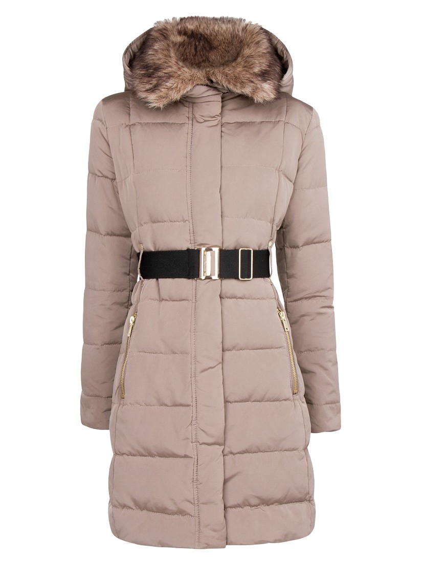 Mango Belted Down Feather Coat in Pink (Light) Lyst