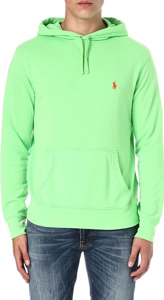 Ralph Lauren Embroidered Logo Cotton Hoody in Green for Men (Kiwi lime