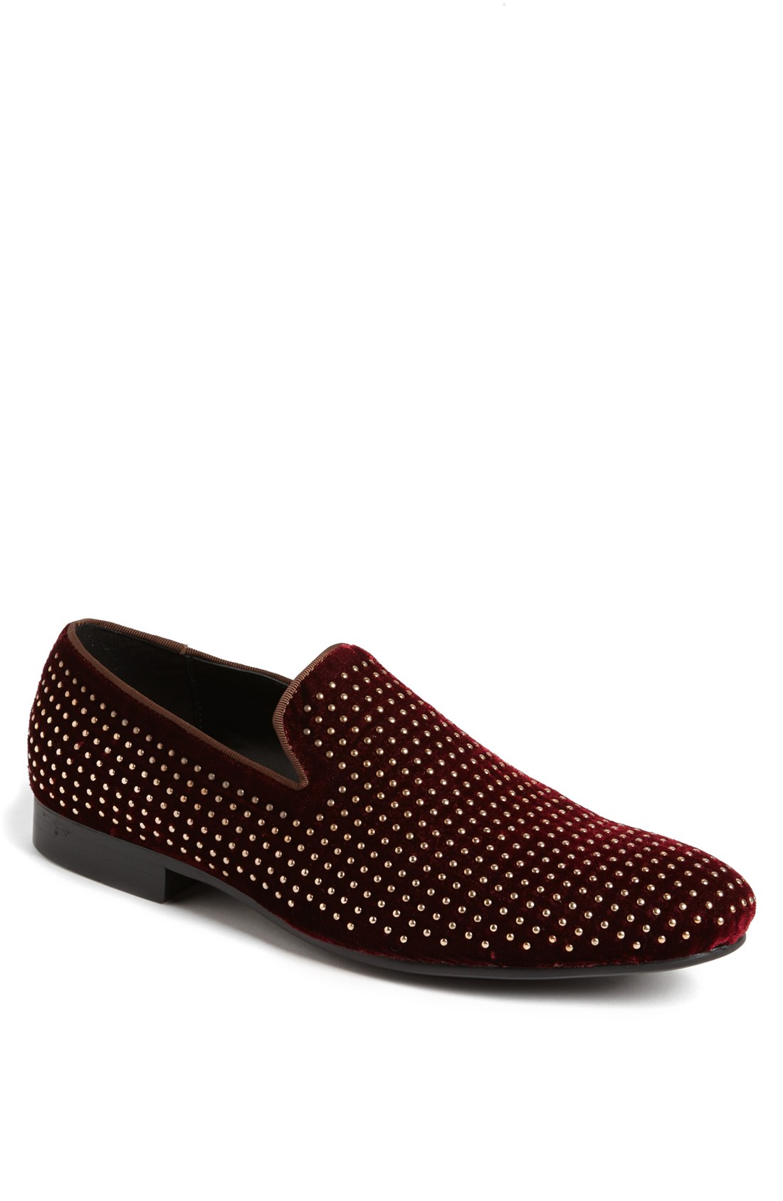 burgundy velvet loafer