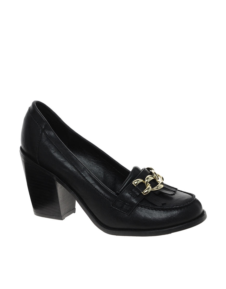 new loafer shoes asos new look tastic block heel loafer shoes in black lyst new loafer shoes asos new look tastic block heel loafer shoes in black lyst