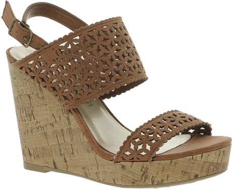 new look tan wedges