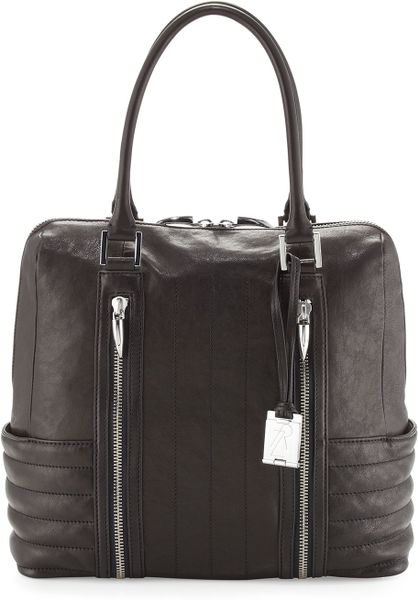 Rachel Zoe Montana Leather Zipper Tote Bag Black in Black (null) | Lyst