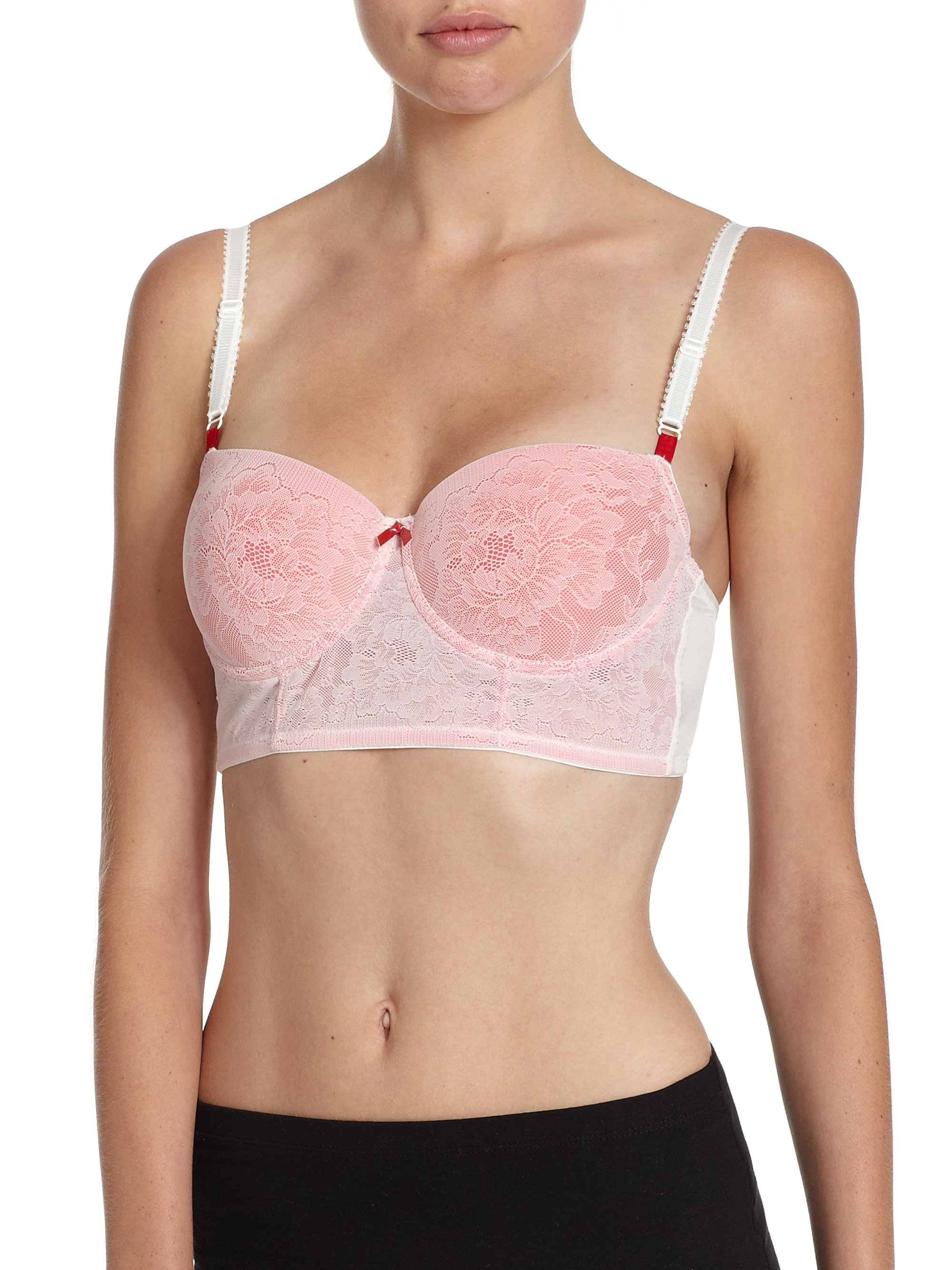 Josie Luscious Balconette Underwire Bra In Pink IVORY RED Lyst