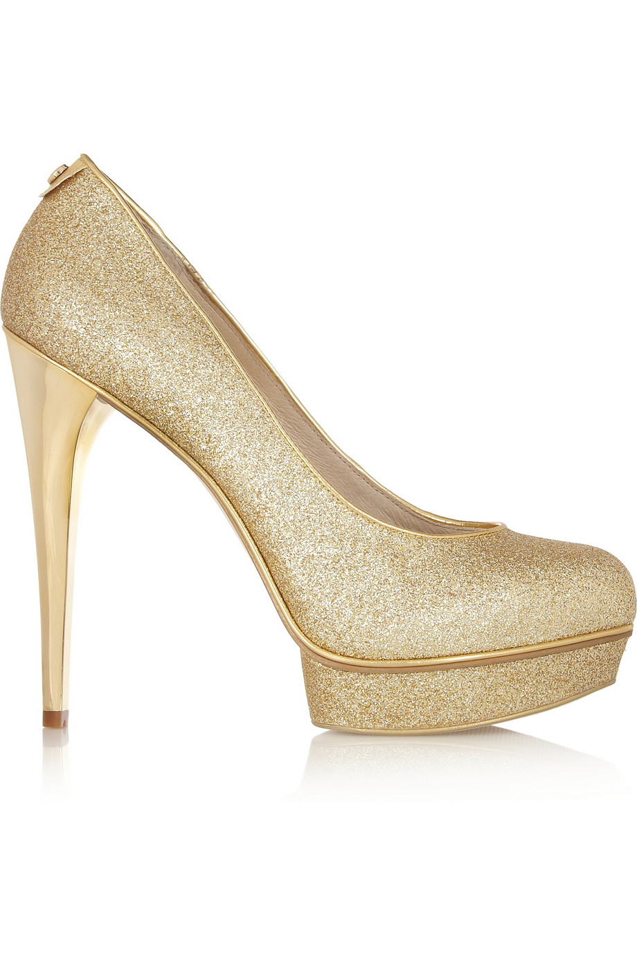 Michael By Michael Kors Gideon GlitterFinished Pumps in Gold Lyst