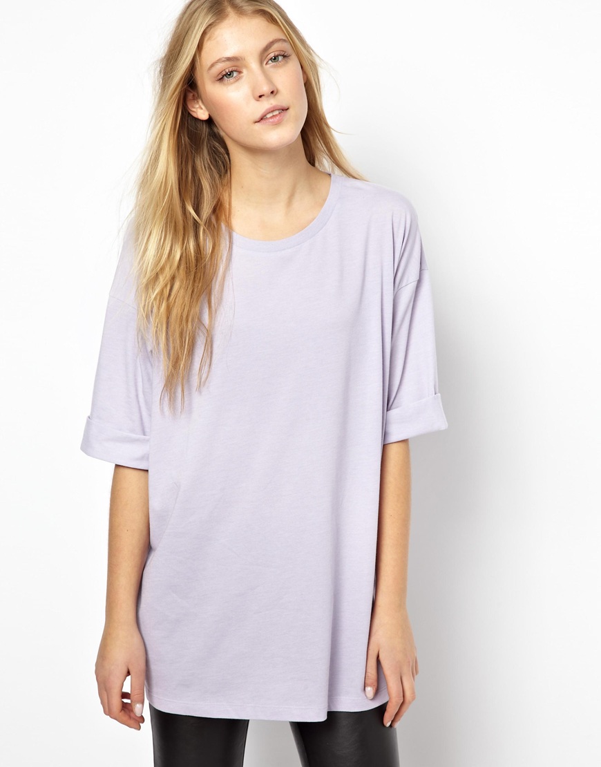 Asos Oversized T-shirt in Purple (Lilac) | Lyst