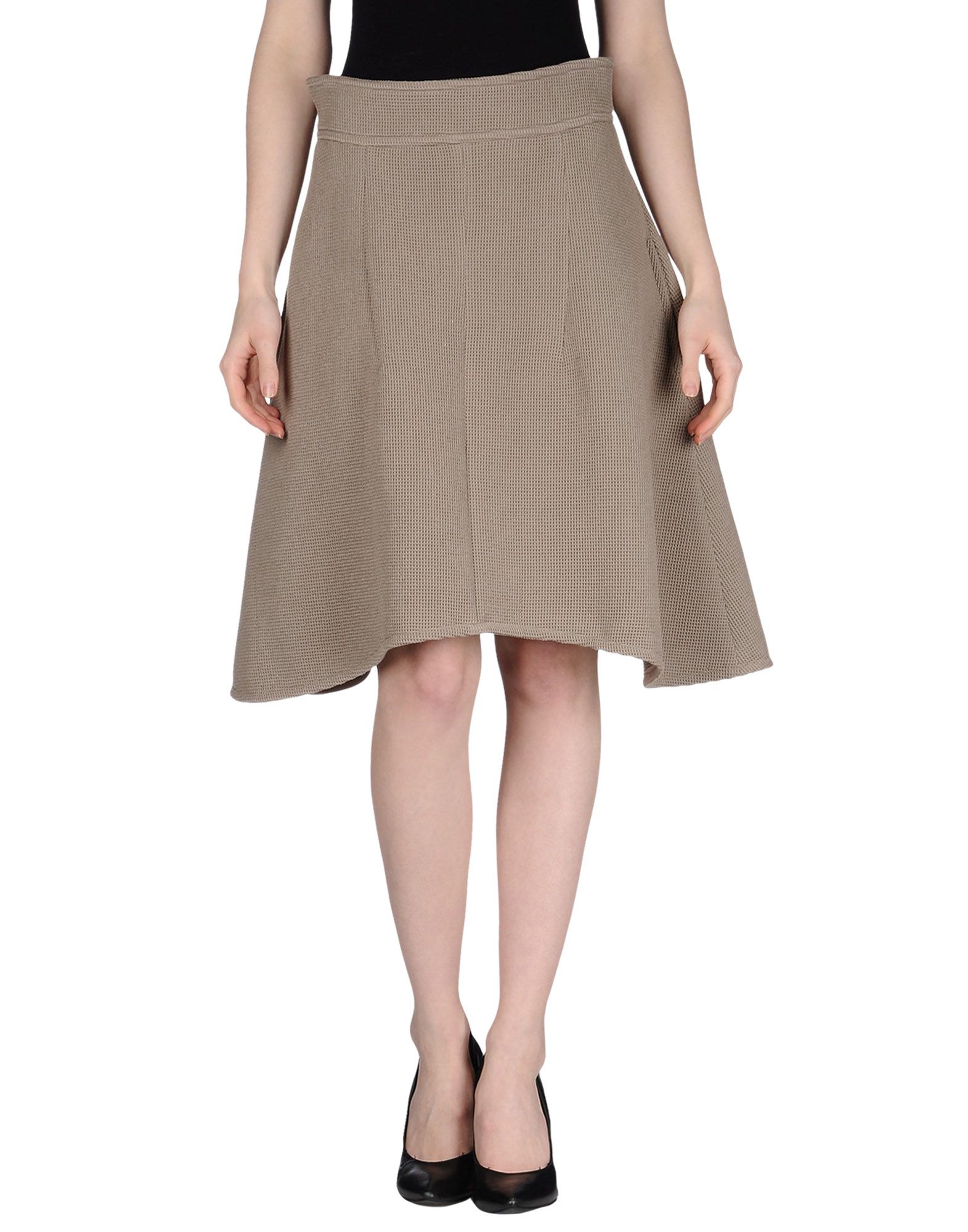 Carven Knee Length Skirt in Khaki Lyst