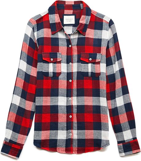 Forever 21 Lazy Day Plaid Shirt in Red (REDNAVY) | Lyst