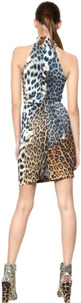Just Cavalli Leopard Print Stretch Crepe Dress in Animal (LEOPARD) | Lyst