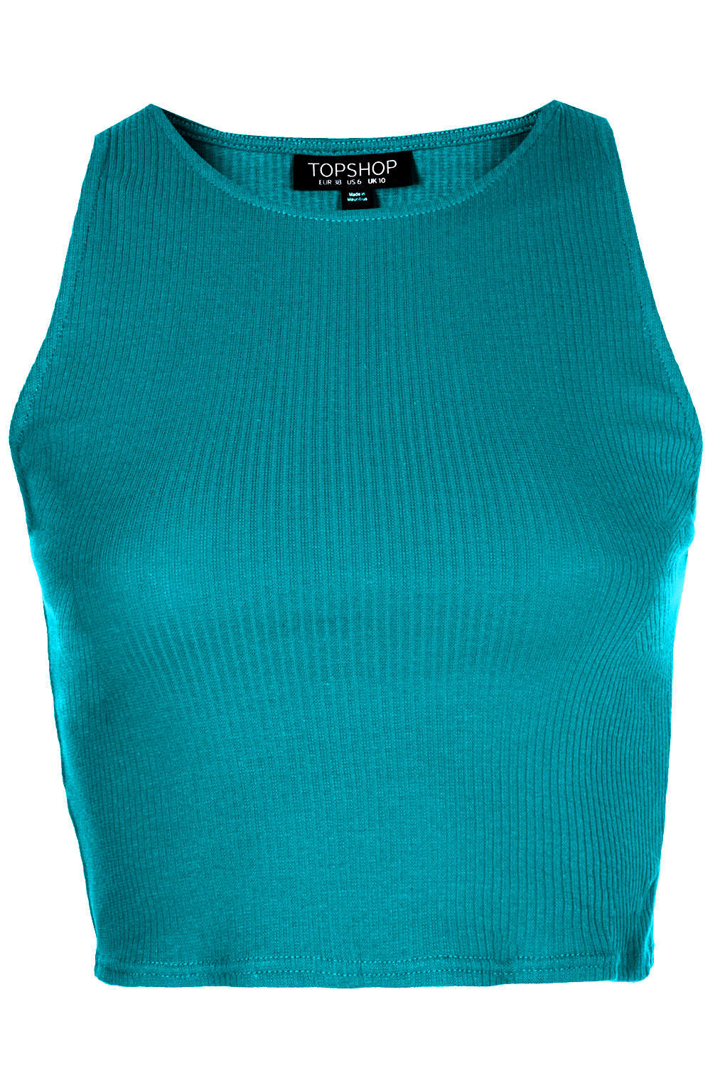 Rib Cutaway Tank Top in Blue (TEAL) Lyst
