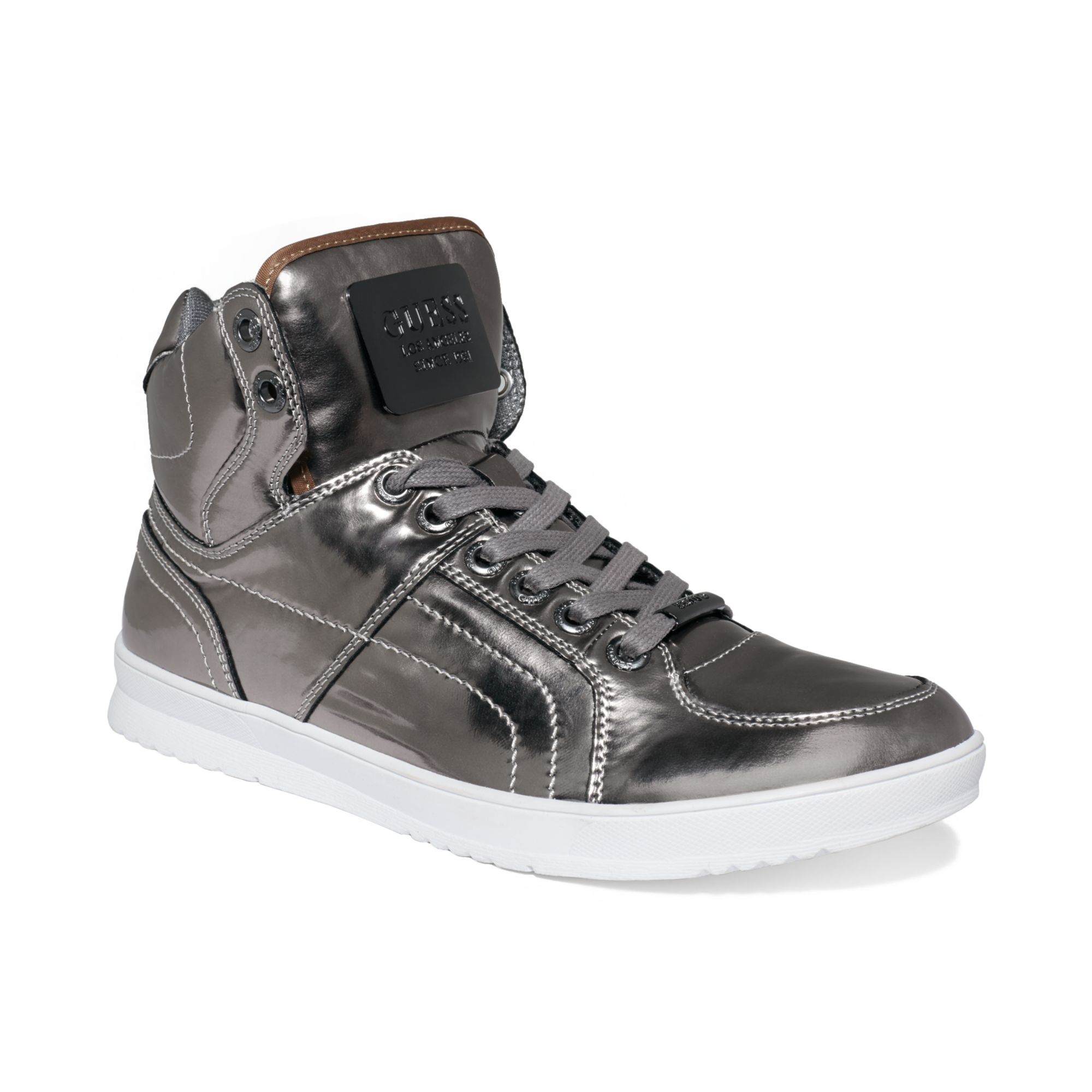 guess-trippy-6-hitop-sneakers-in-silver-for-men-lyst