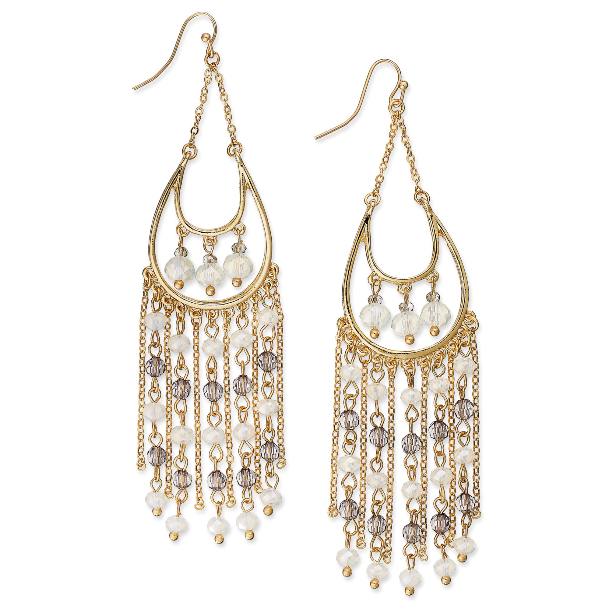 Inc International Concepts Goldtone Beaded Chandelier Earrings in Gold