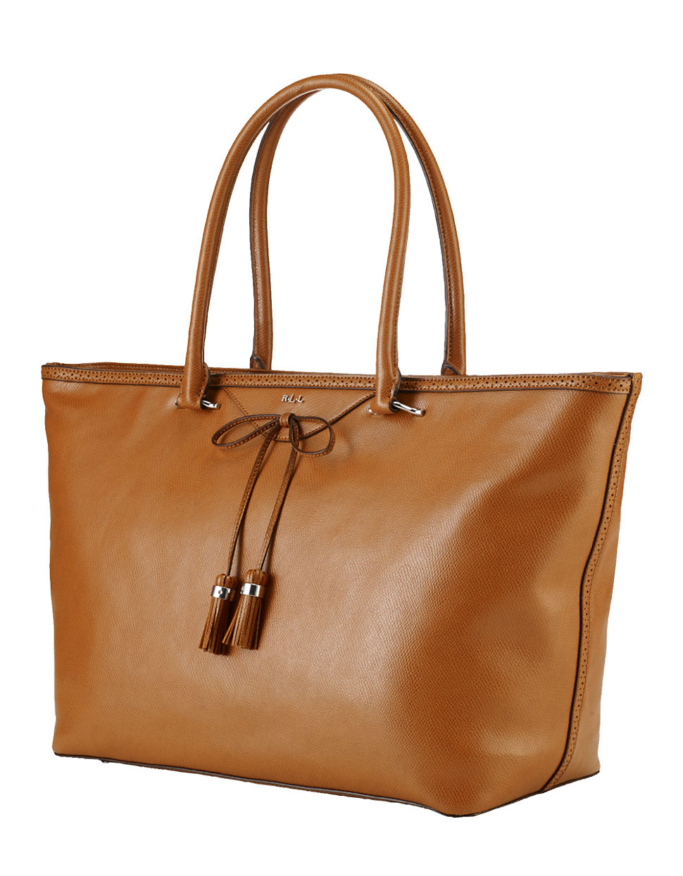 Lauren By Ralph Lauren Dundee Leather Classic Tote Bag in Brown Lyst