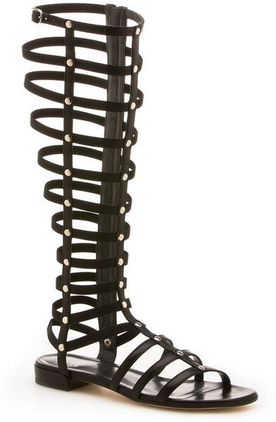 Stuart Weitzman The Gladiator Sandal in Black (Black Nappa) | Lyst