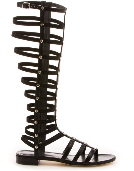 stuart weitzman black gladiator sandals