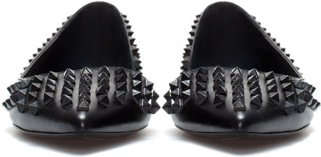 zara black pointed flats