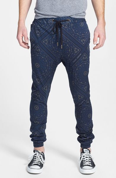 Zanerobe Sureshot Slim Tapered Leg Jogger Pants in Blue for Men (Navy Bandana) | Lyst