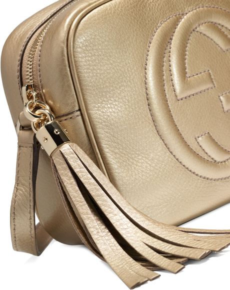 Gucci Soho Metallic Leather Disco Bag in Gold | Lyst