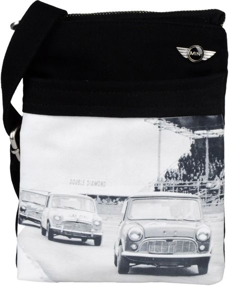 Mini Small Fabric Bag in White for Men (Black) Mini Small Fabric Bag in White for Men (Black)