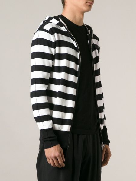 White and Black Horizontal Striped Hoodie: Forever 21 Striped Sweater