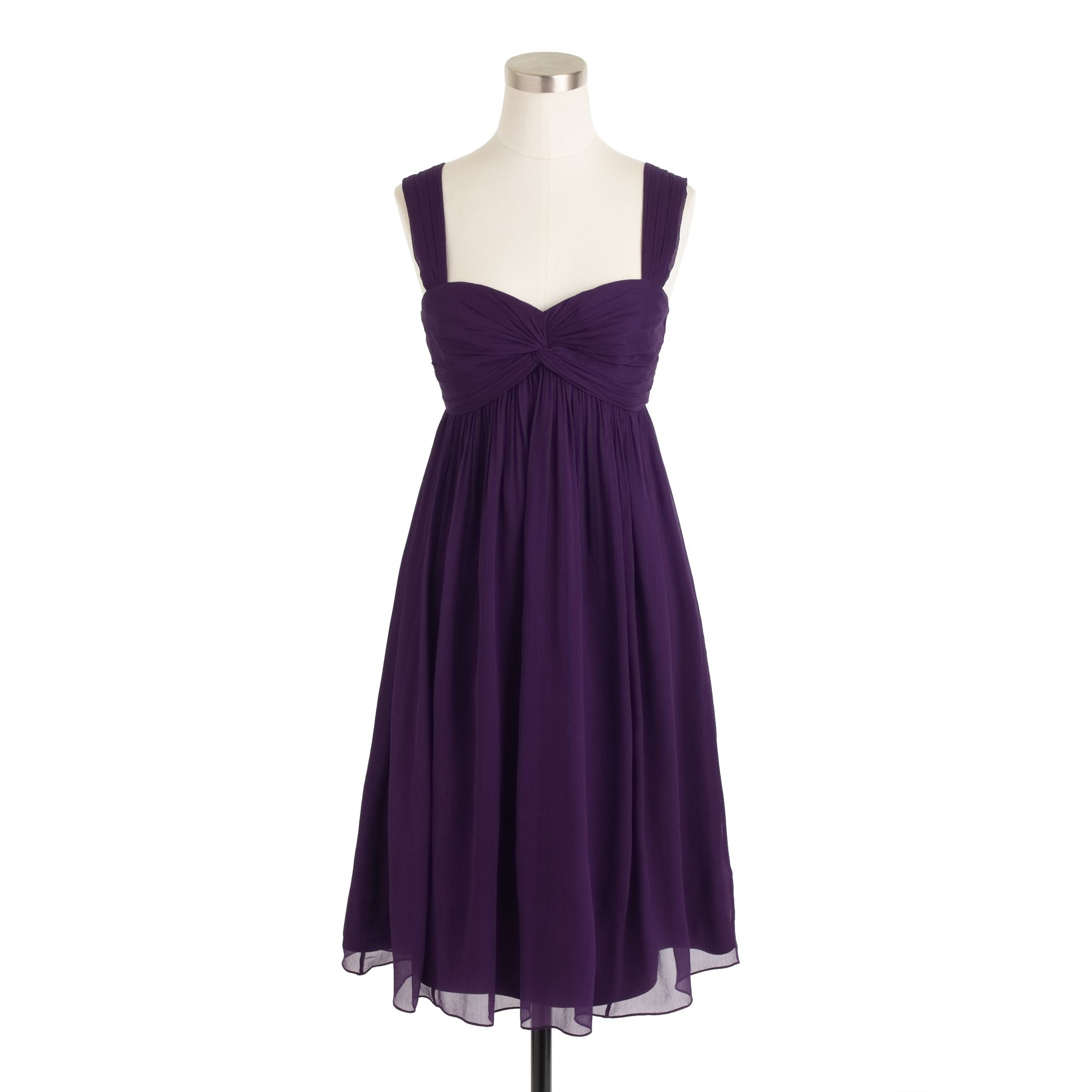 J.crew Petite Suzy Dress in Silk Chiffon in Purple (dark eggplant) Lyst