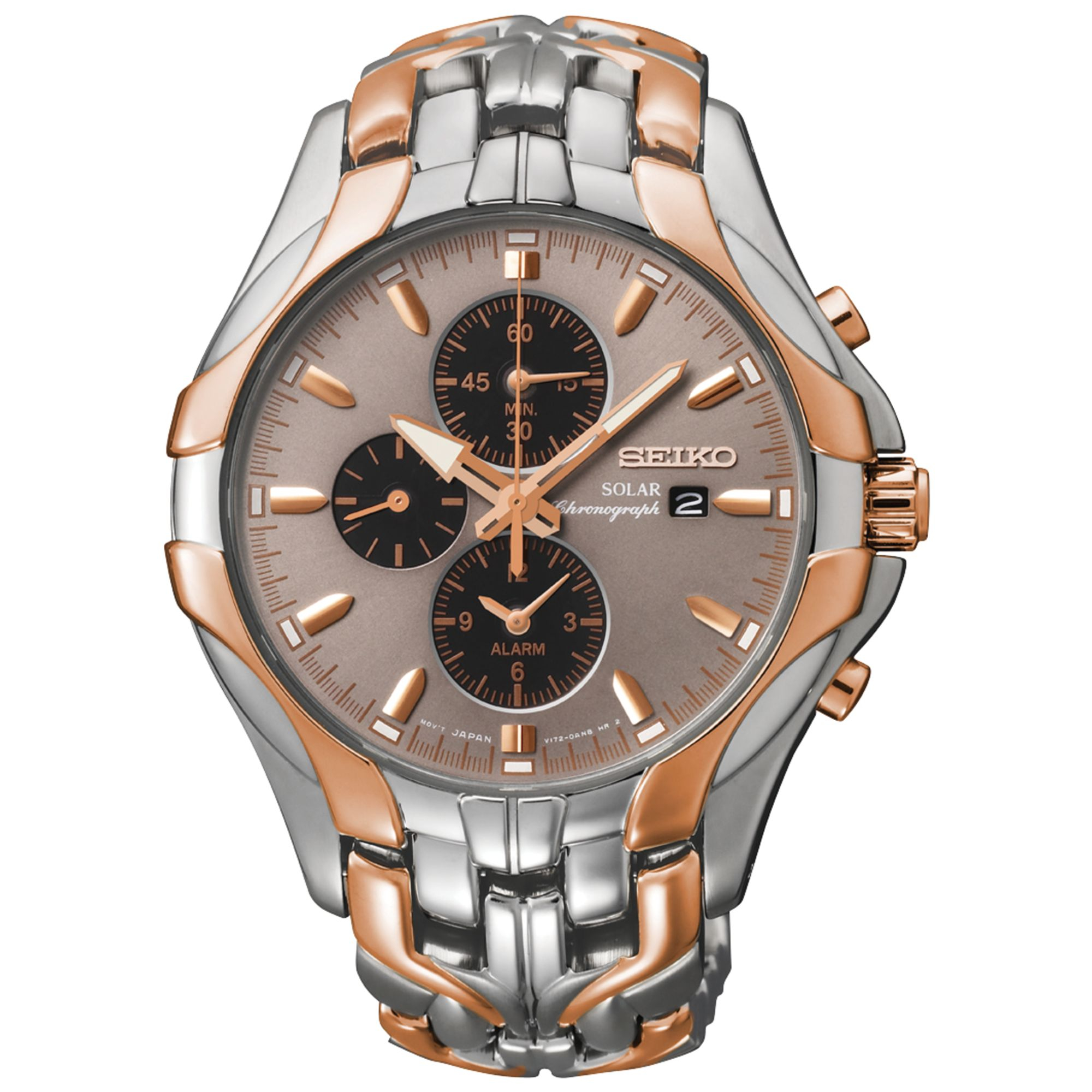 seiko two tone chronograph watch