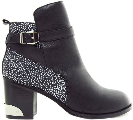 navy mid heel boots