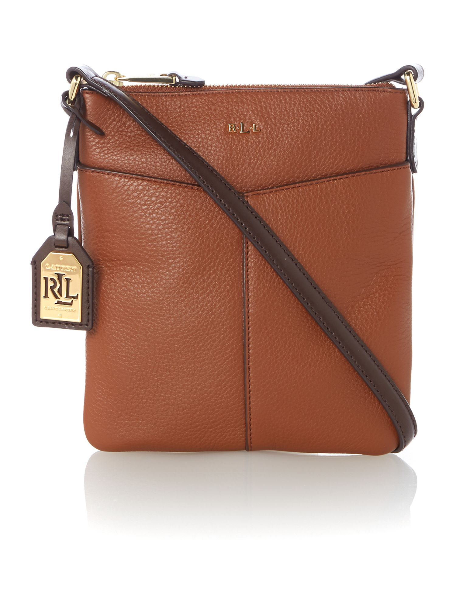 Lauren By Ralph Lauren Tan and Brown Medium Cross Body Bag in Brown ...