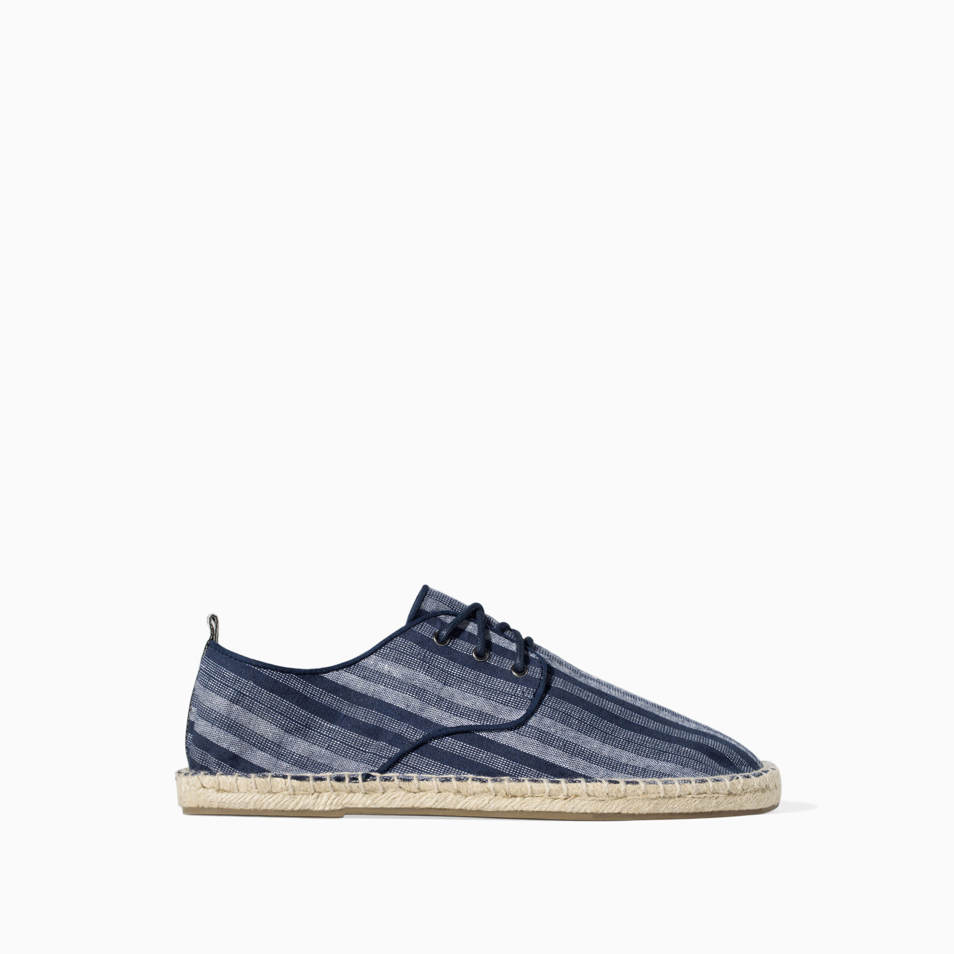 Zara Striped Espadrille Laceup Shoes in Blue for Men (Navy blue) Lyst