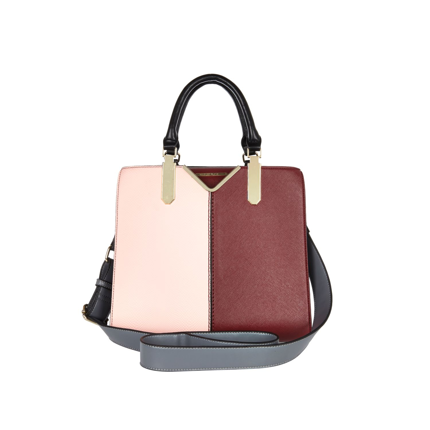 River Island Light Pink Colour Block Tote Bag in Pink | Lyst