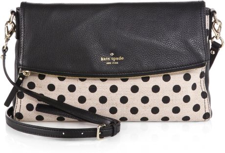 Kate Spade Cobble Hill Carson Dotted Mixedmedia Shoulder Bag in Black