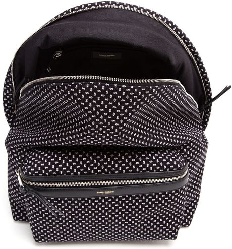 laurent backpack dollar saint printed cotton canvas