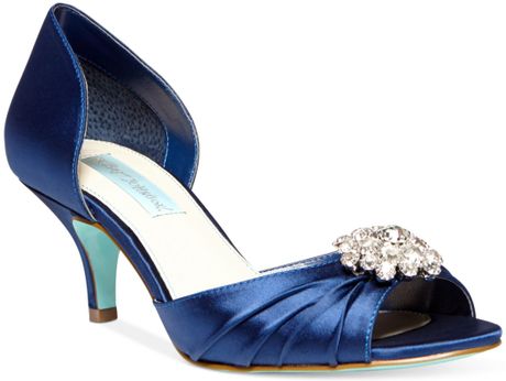 navy low heel evening shoes