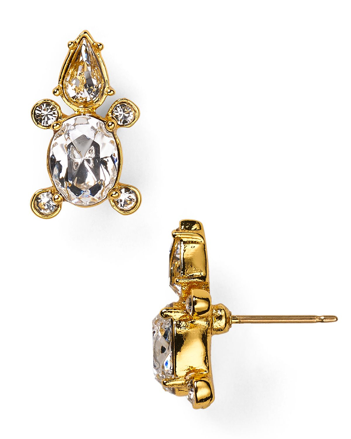 Kate Spade Land Sea Mini Stud Earrings in Gold (Clear) Lyst