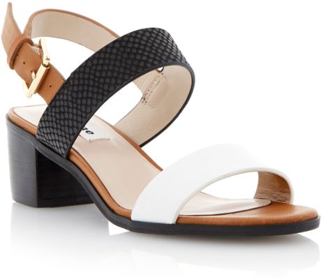 sandals heel block leather tan finchy dune buckle