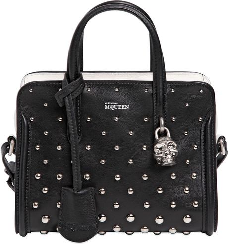 mcqueen padlock studded alexander leather bag mini