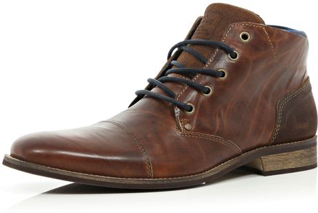 river island mens boots brown