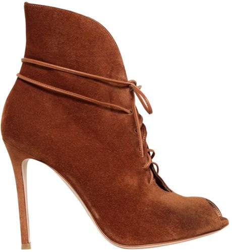 tan open toe boots