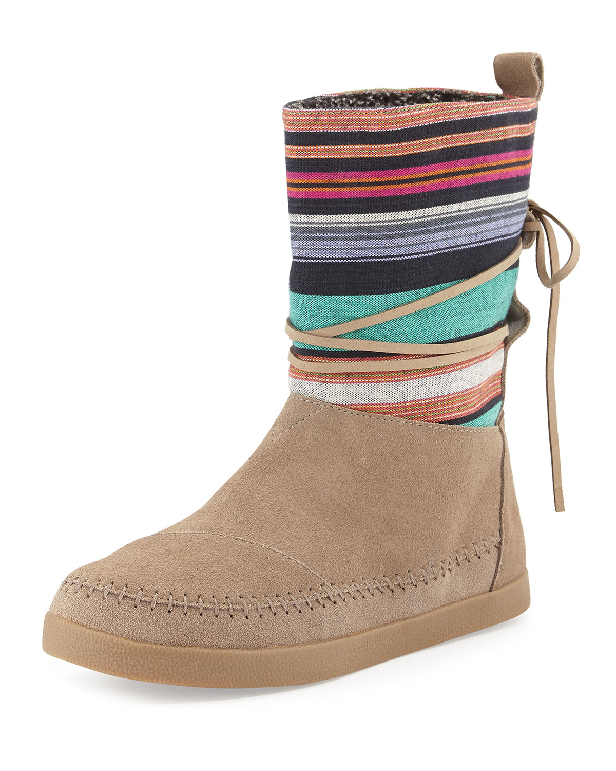 Shoeniverse: THE PRACTICAL AND ETHICAL EDIT - featuring Toms Guatemalan  Stripe Nepal Boots in Navy and Taupe