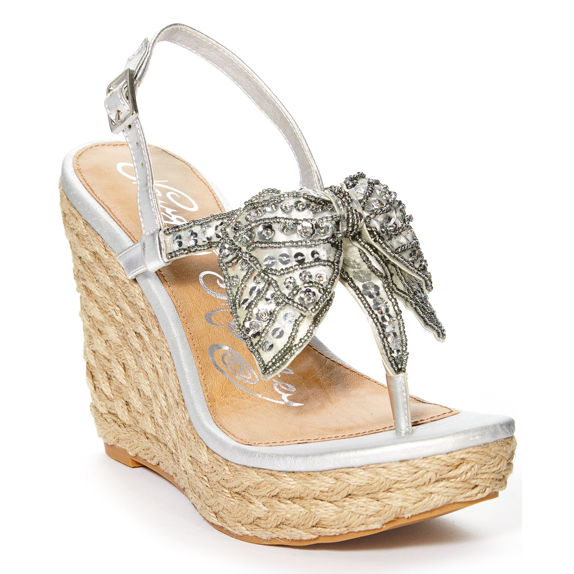 silver thong heeled sandals