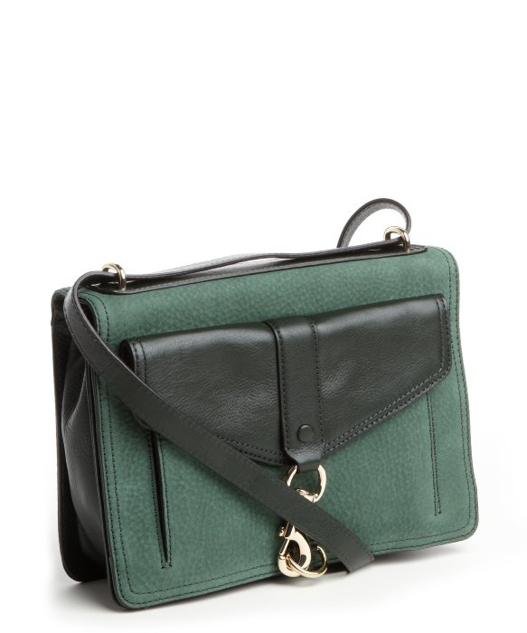 Rebecca Minkoff Hunter Green Leather Color Block Perry Moto Bag in Green Lyst