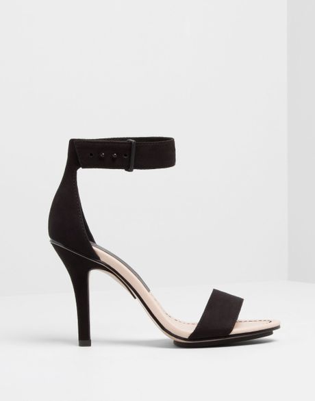 Pullbear High Heel Sandals with Ankle Strap in Black | Lyst