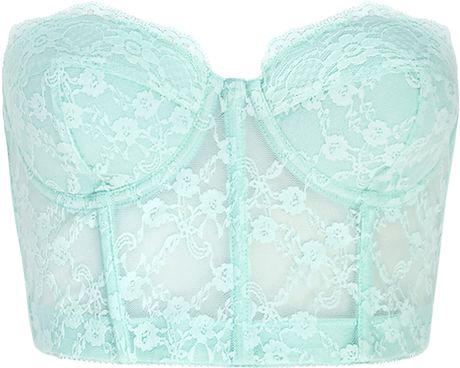 corset bra strapless forever lace mint